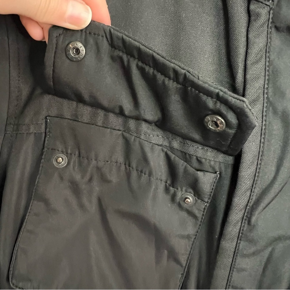 Tumi Men’s Black Insulated Tech Jacket Hidden Hood - Zip & Snap - Size Small - Picture 6 of 17